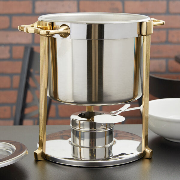 Soup Chafer with brass trim