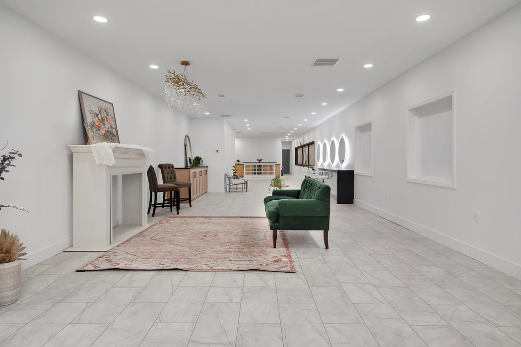 Love Seat - Green Velvet Tufted, roled arms