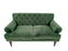 Love Seat - Green Velvet Tufted, roled arms