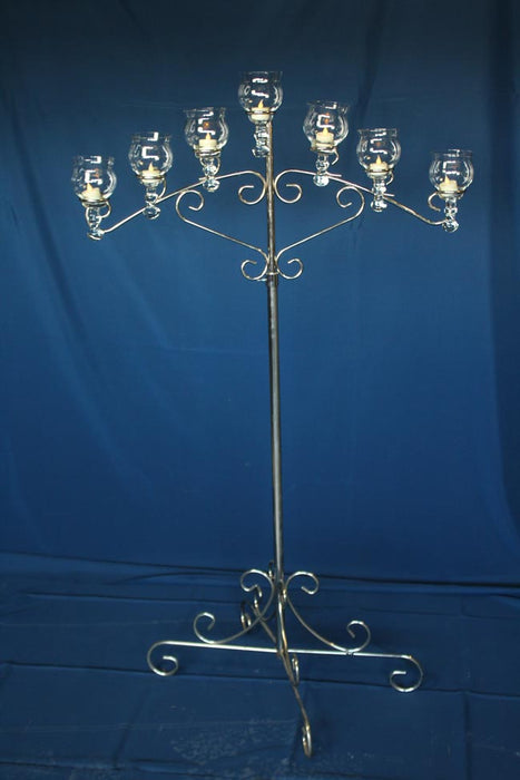 Silver Arc Candelabras, pair