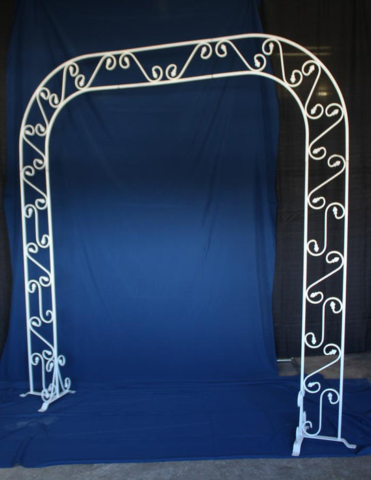 White Metal Scroll Arch