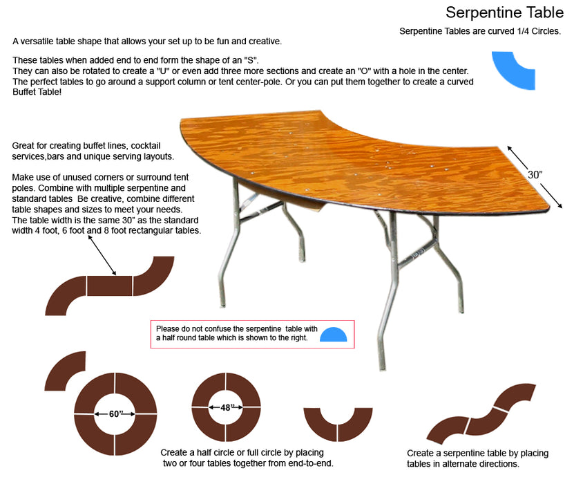 Serpentine Table, 5x10